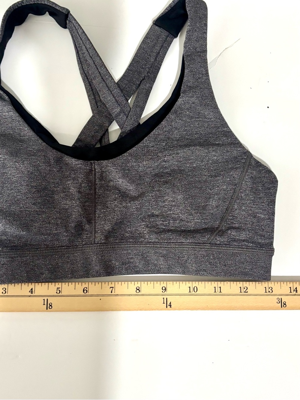 lululemon athletica Heather Gray Crisscross Back Sports Bra - Picture 7 of 8
